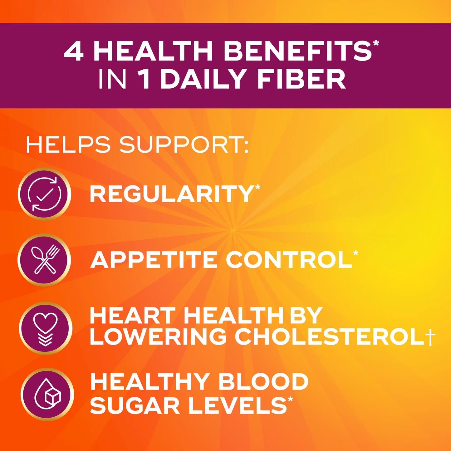 Metamucil Psyllium Fiber Powder, Real Sugar, Orange, GLP-1